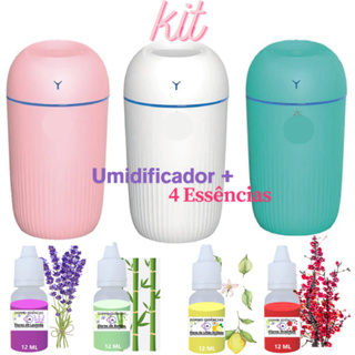 KIT Umidificador Aromatizador GRANDE 420ml + 4 Essências | Difusor Discreto/Egg| Aromas 12ml em Oferta na Shopee