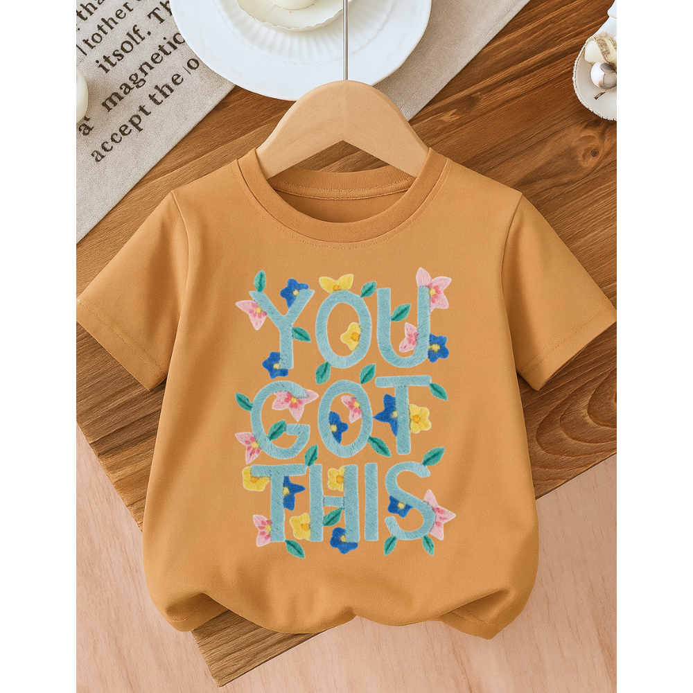 Camiseta Algodão Infantil Estampada Feminina You Got This 343 Presente Dia das Crianças