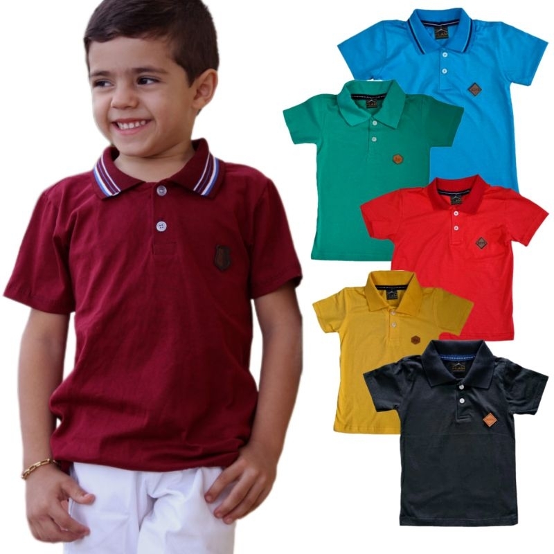 Blusa Camisa Gola Polo Menino Estiloso em Oferta na Shopee