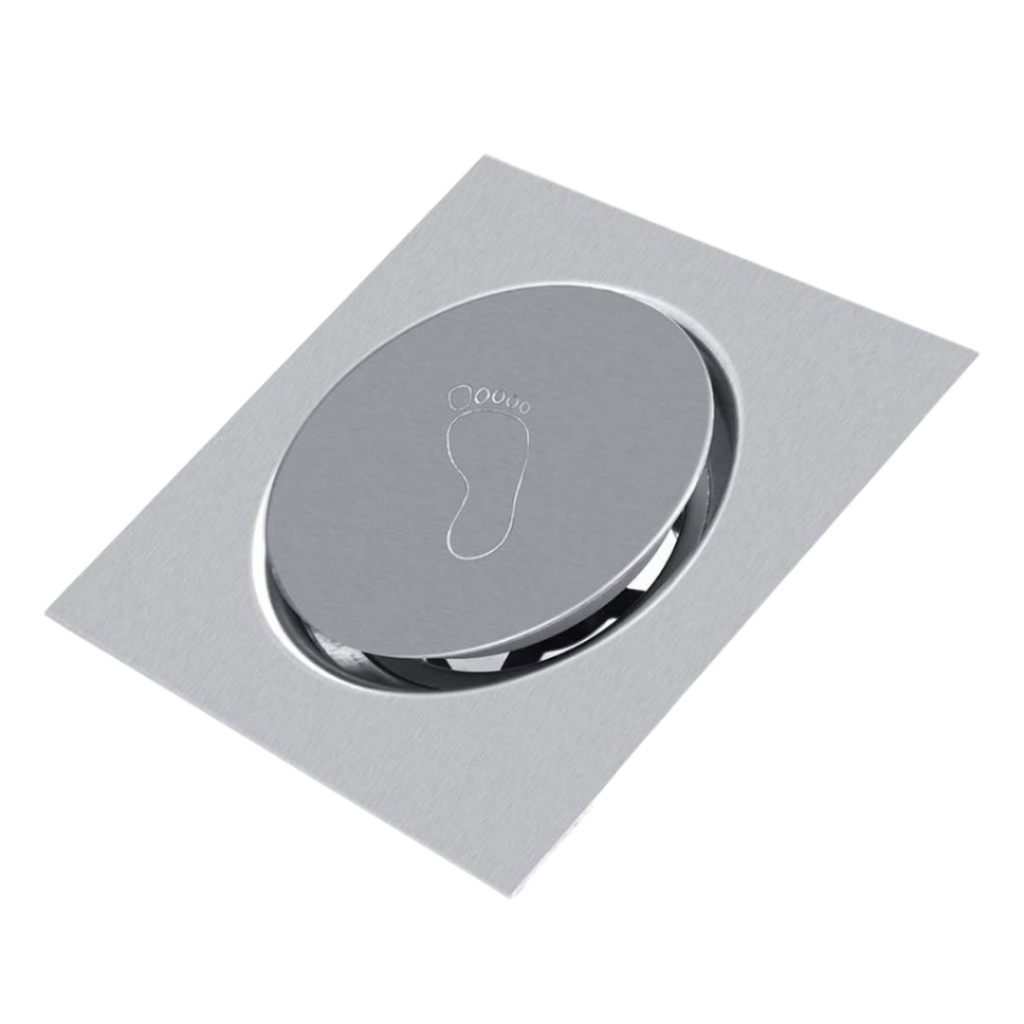 Ralo Click Inteligente 10x10 Cm Quadrado Redondo Inox Cromado - Veda Cheiro Banheiro Casa Cozinha