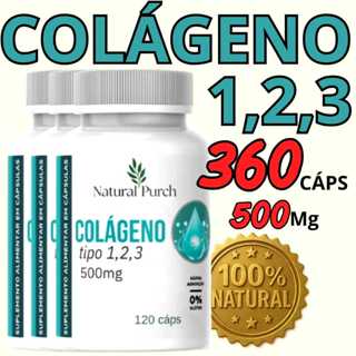 Colágeno Tipo 1,2,3 500mg  com 120 Cápsulas ORIGINAL em Oferta na Shopee