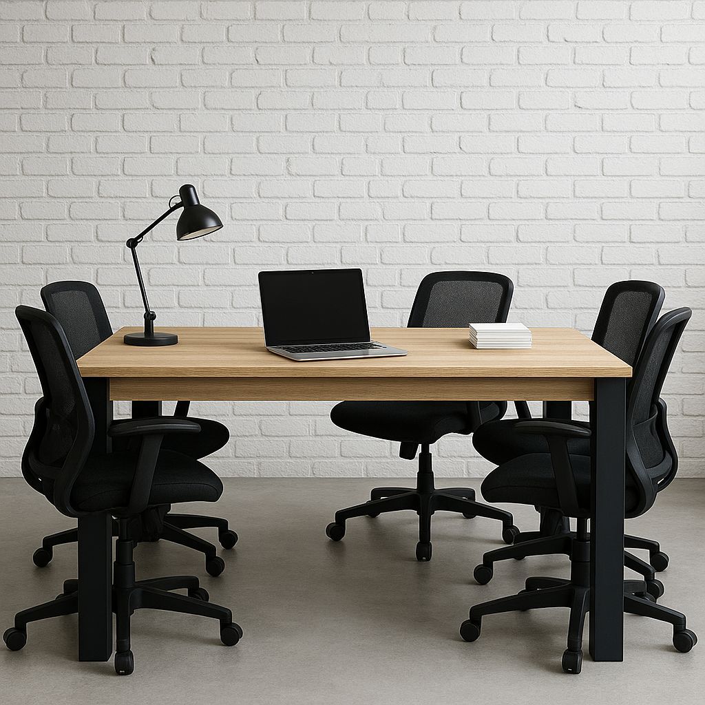 Mesa Escritório Moderna Madeira Retangular - Ideal 4 Lugares em Oferta na Shopee