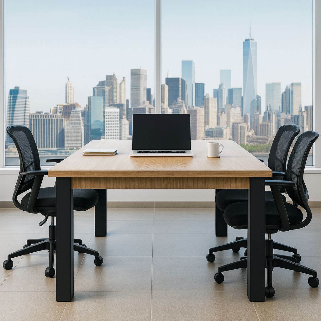 Mesa Escritório Madeira Moderna Click Web Retangular - Ideal 4 Lugares em Oferta na Shopee