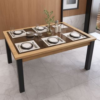 Mesa de Jantar com 120cm – Estrutura Retangular de Madeira Click Web em Oferta na Shopee