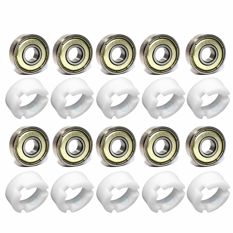 Kit 10 Rolamentos 608 e Suporte Mancal Ventilador Arno 40 cm