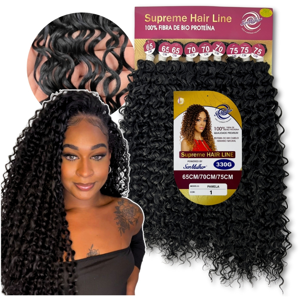 Aplique Cabelo Tela Cacheado Bioproteína Pamela Ser Mulher em Oferta na Shopee