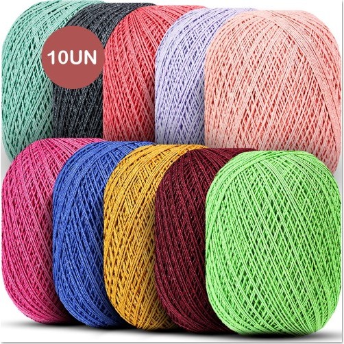 Kit 06 e 10 Fio Malu 8/4 Tex 295 500m Crochê Macio Colorido Premium Crochê Artesanato Pluma Barbante em Oferta na Shopee