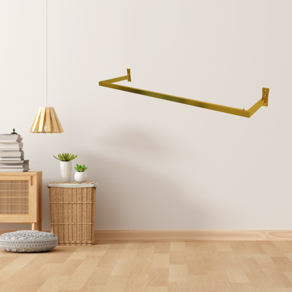 Arara para Roupas Quadrada Industrial - Dourada em Oferta na Shopee