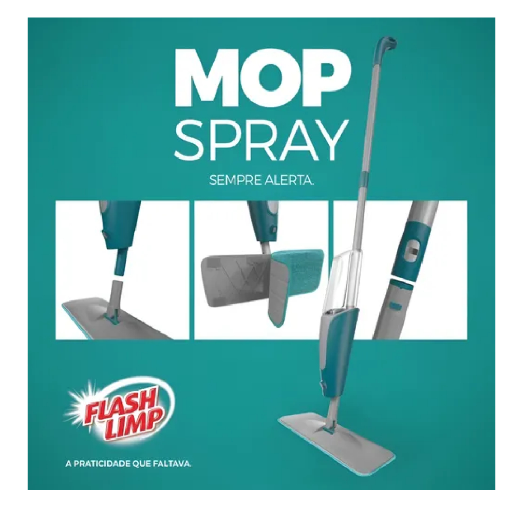 Mop Spray Fit Flash Limp Reservatório 365ml Rodo Limpeza Fácil