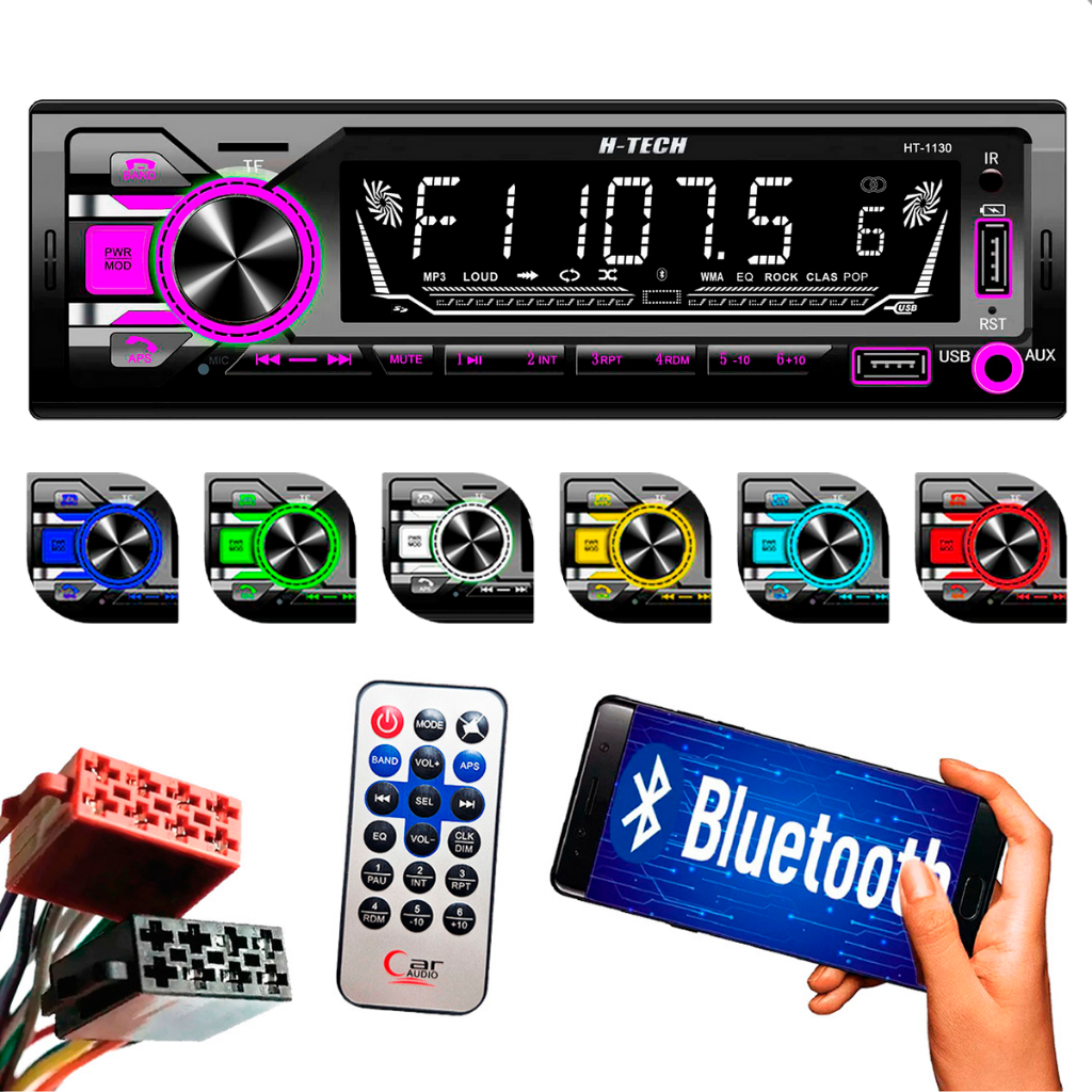 Rádio Automotivo Com Bluetooth Tipo Pionner AM FM Player USB e Cartão SD / Controle Remoto em Oferta na Shopee