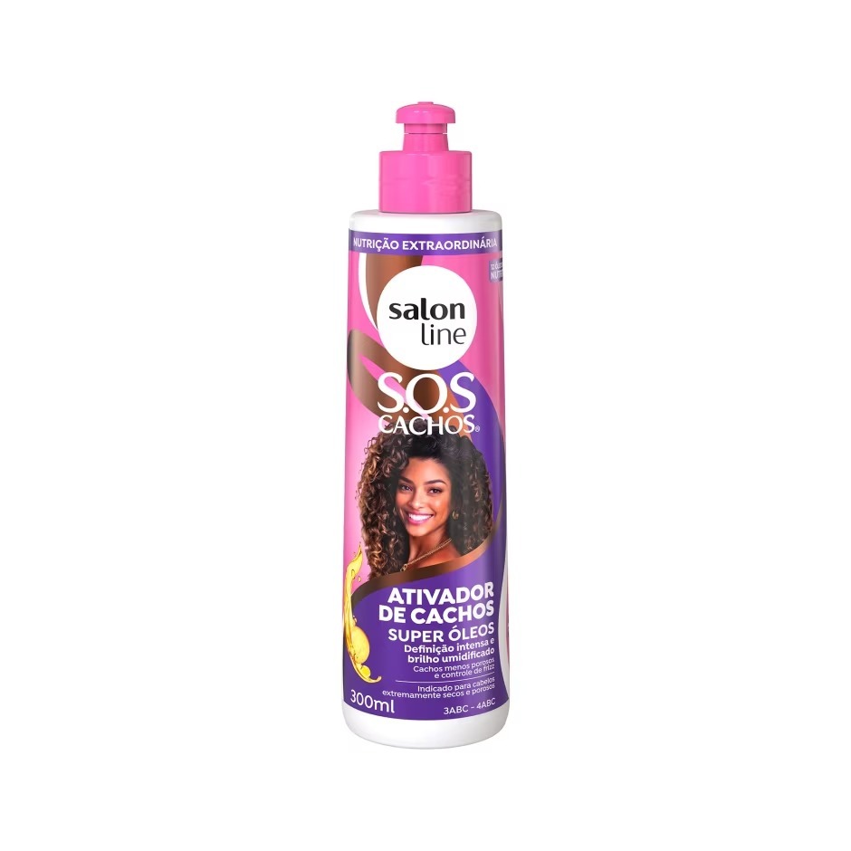 Ativador de Cachos SOS Cachos Super Óleos Salon Line 300ml em Oferta na Shopee