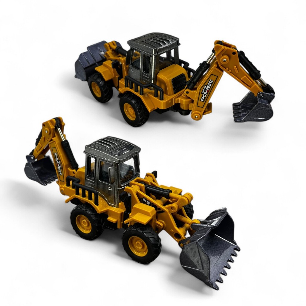 Miniatura Retroescavadeira Metal Fricção