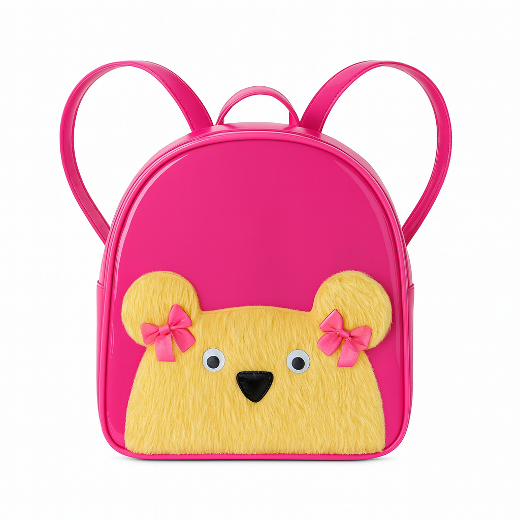 Mochila Ursinha Laço Infantil Use Marie Charmosa Leve e Resistente para Uso Diário