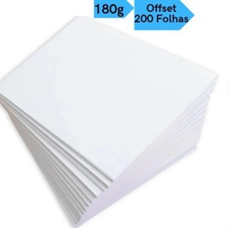 Papel Offset Opaline Liso A4 180g Branco Diplomata Kit 200 Folhas Masterprint