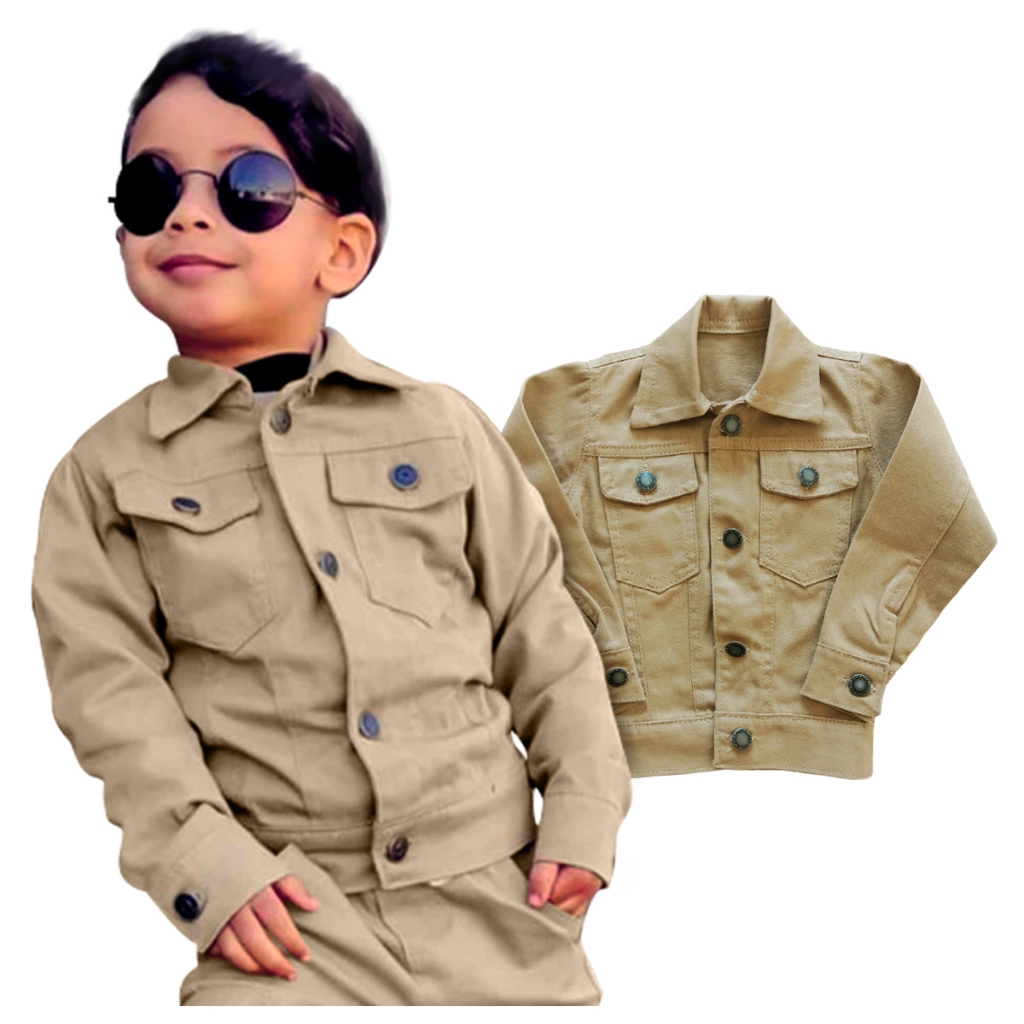 Jaqueta Sarja Jeans Infantil Masculina Estilosa Varias Cores Looks De Inverno em Oferta na Shopee