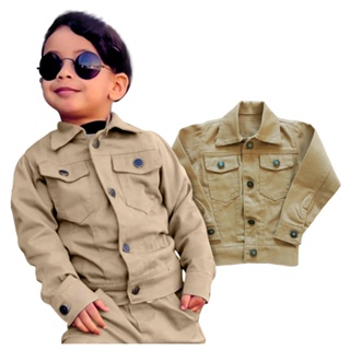 Jaqueta Sarja Jeans Infantil Masculina Estilosa Varias Cores Looks De Inverno em Oferta na Shopee