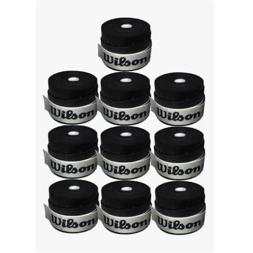 Overgrip Wilson Preto Perfurado - Para Raquete de Tennis, Beach Tênis, Padel, squash, badminton, frescobol