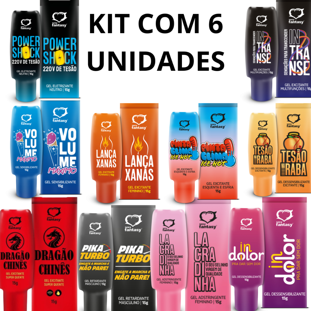 Kit com 6 Produtos Sex shop