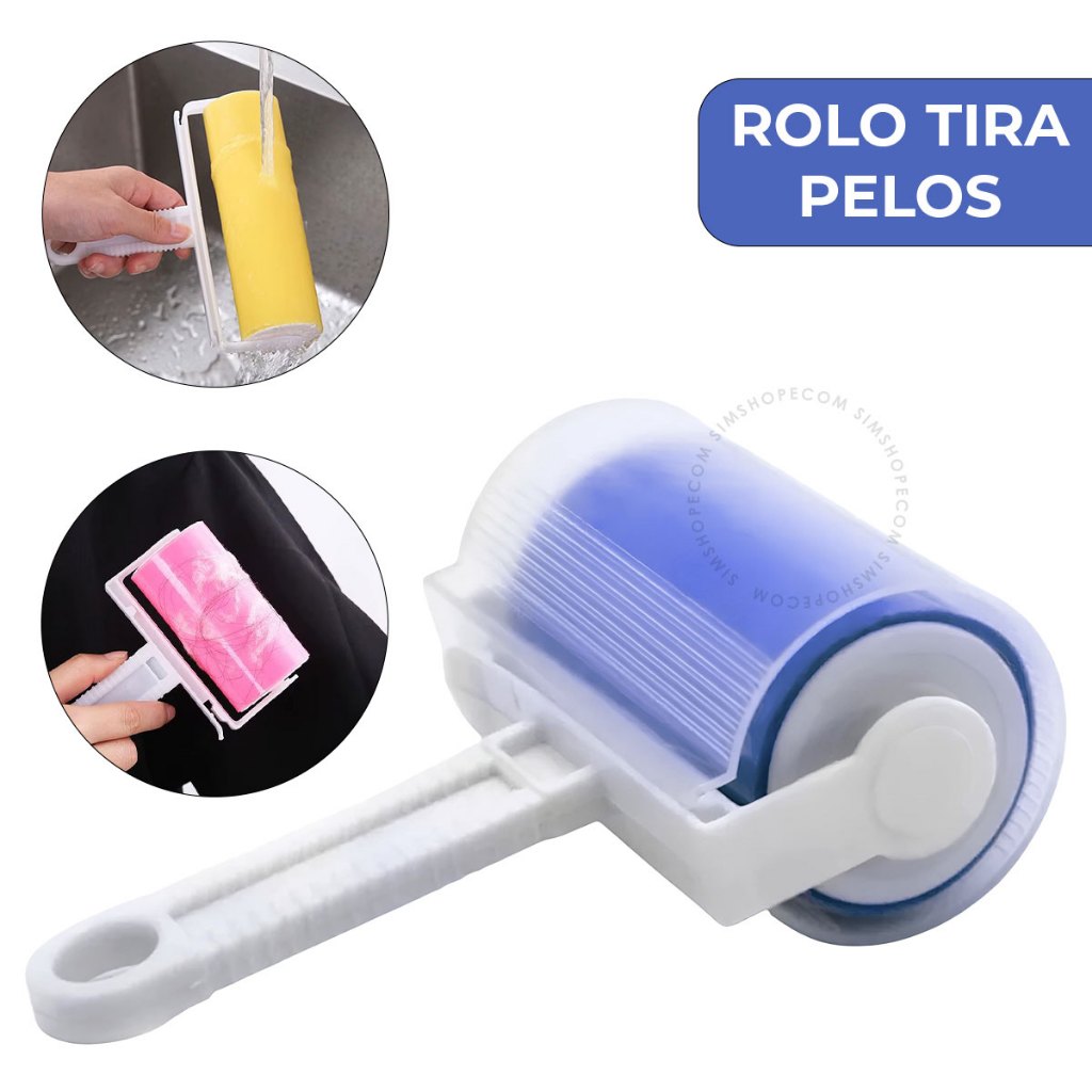 Rolo Tira Pelos Fiapo Cabelo Roupas Lavável Multiuso Emborrachado em Oferta na Shopee