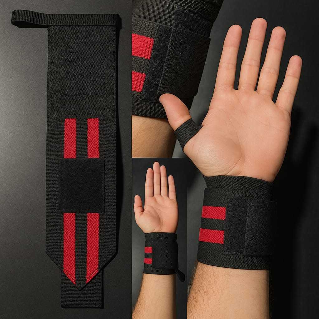 Munhequeira Ajustável com Velcro – Esporte e Dia a Dia Amarelo ou Vermelho