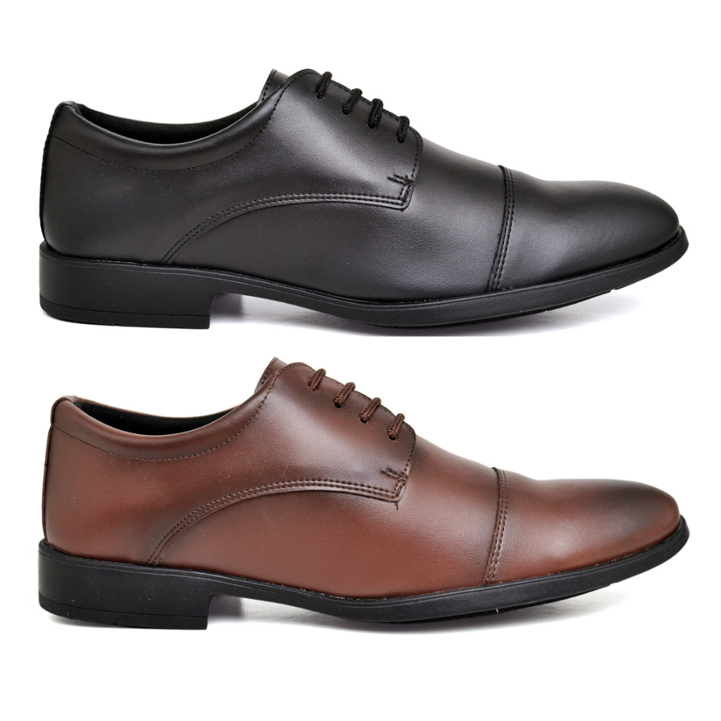 Kit 2 Pares Sapato Social Masculino Preto Marrom Couro Sintetico Festa Casamento Oxford Pais Festa