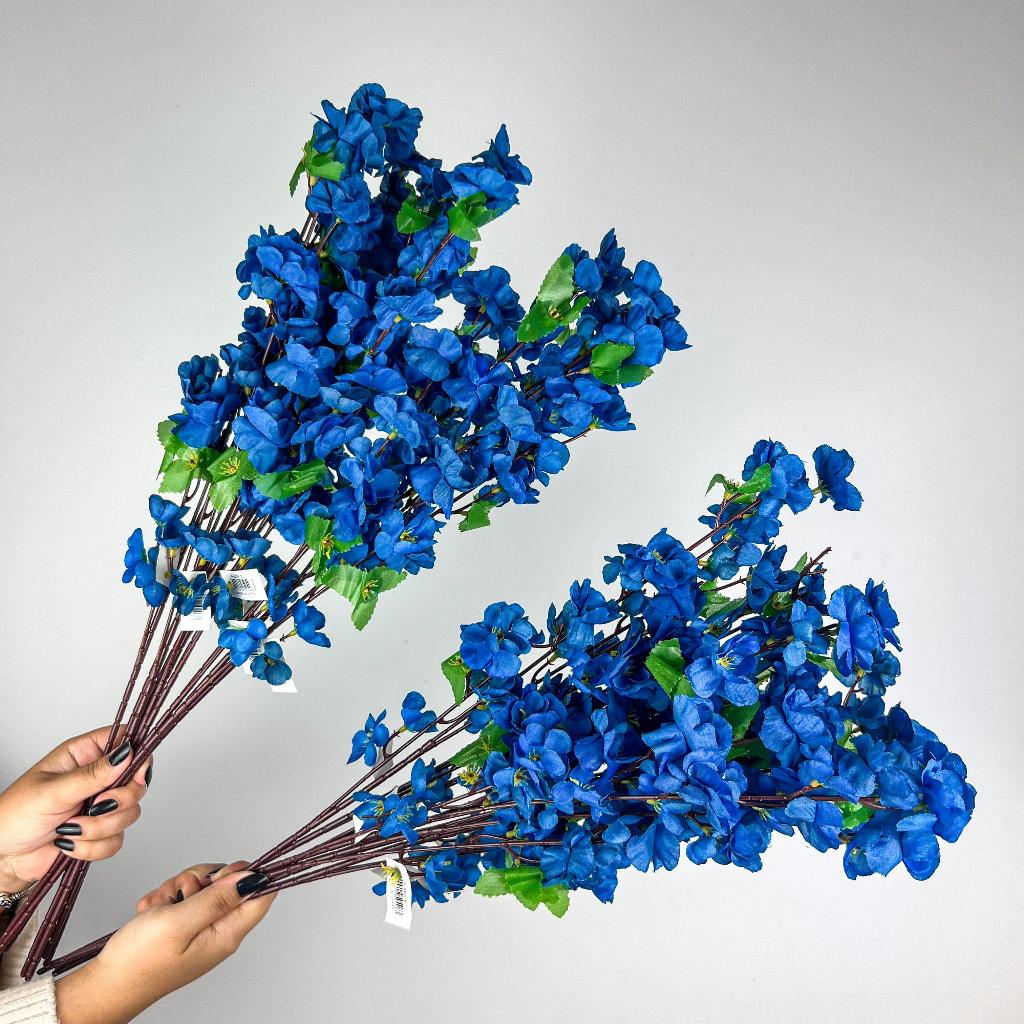 10 A 40 Hastes De Flores De Cerejeira Artificial ,Decoração De Casamento 65CM -A-504 AZUL ESCURO