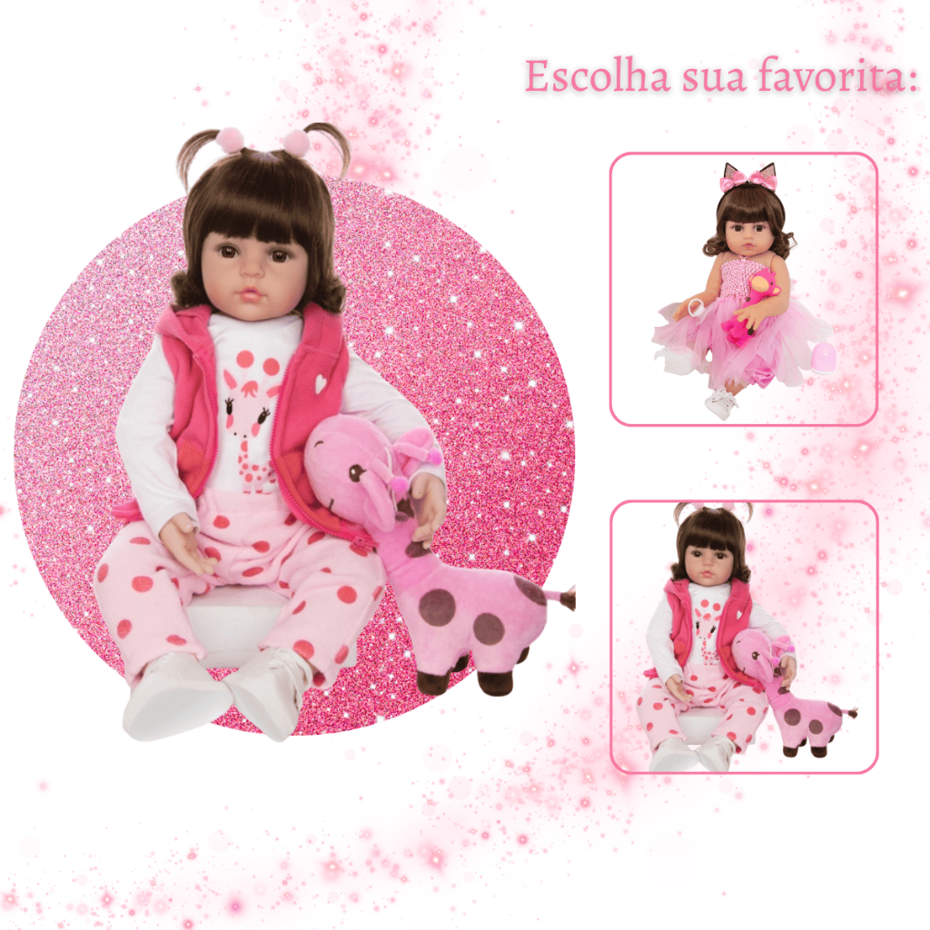 Boneca Reborn Bebê Menina Realista de Silicone Original Girafinha Luxo — foto 7
