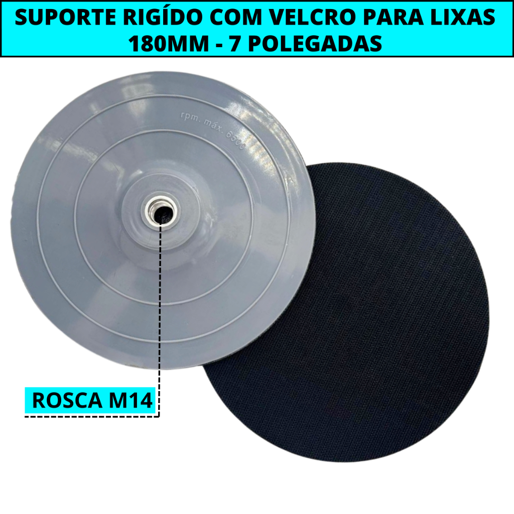 Prato Suporte Rígido Rosca M14 Com Welcro Para Lixas 180mm 7 Polegadas Esmerilhadeira Lixadeira em Oferta na Shopee