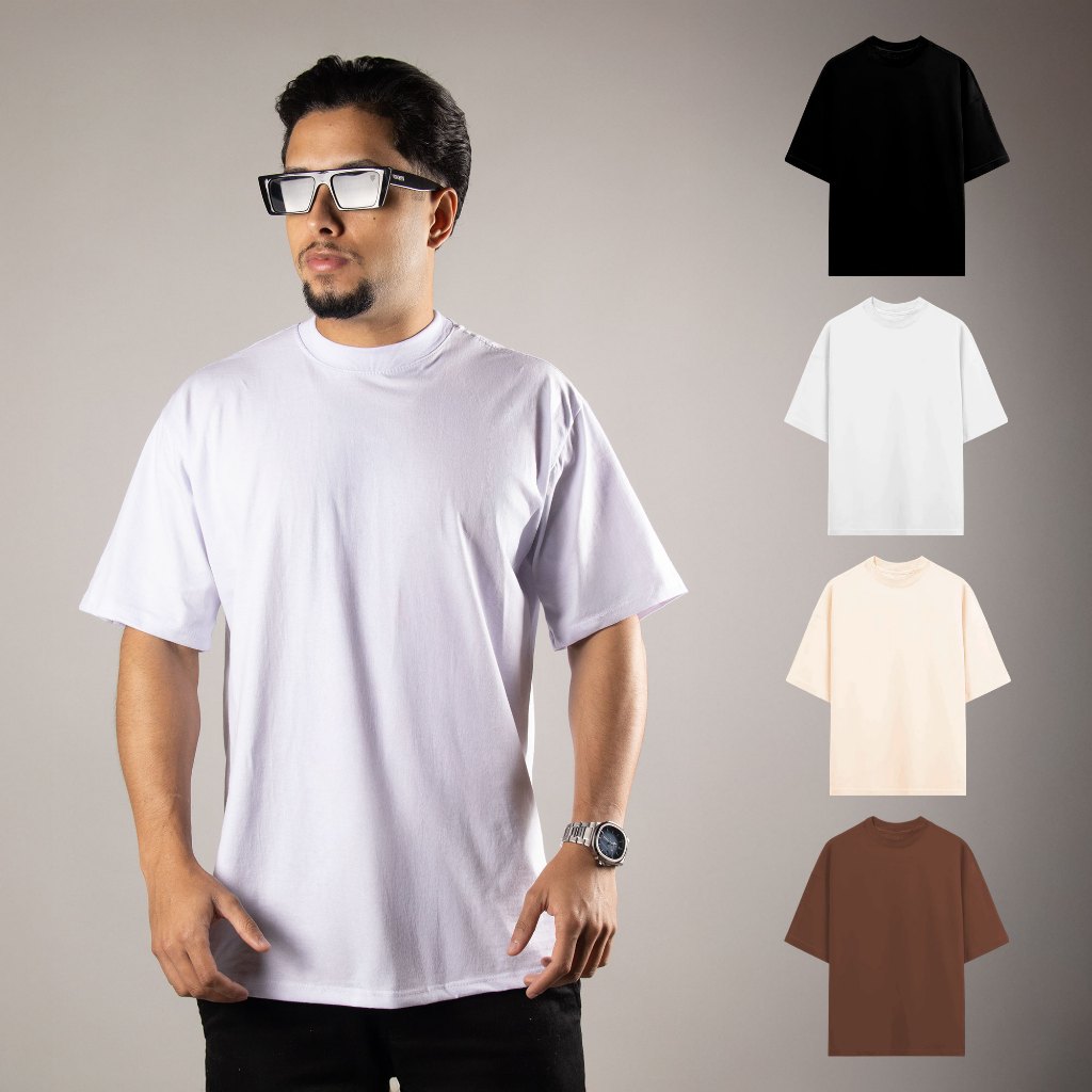 Kit 5 Camiseta Oversized Masculina Premium 100% Algodão Gola Grossa Streetwear Lisa Basica Caimento