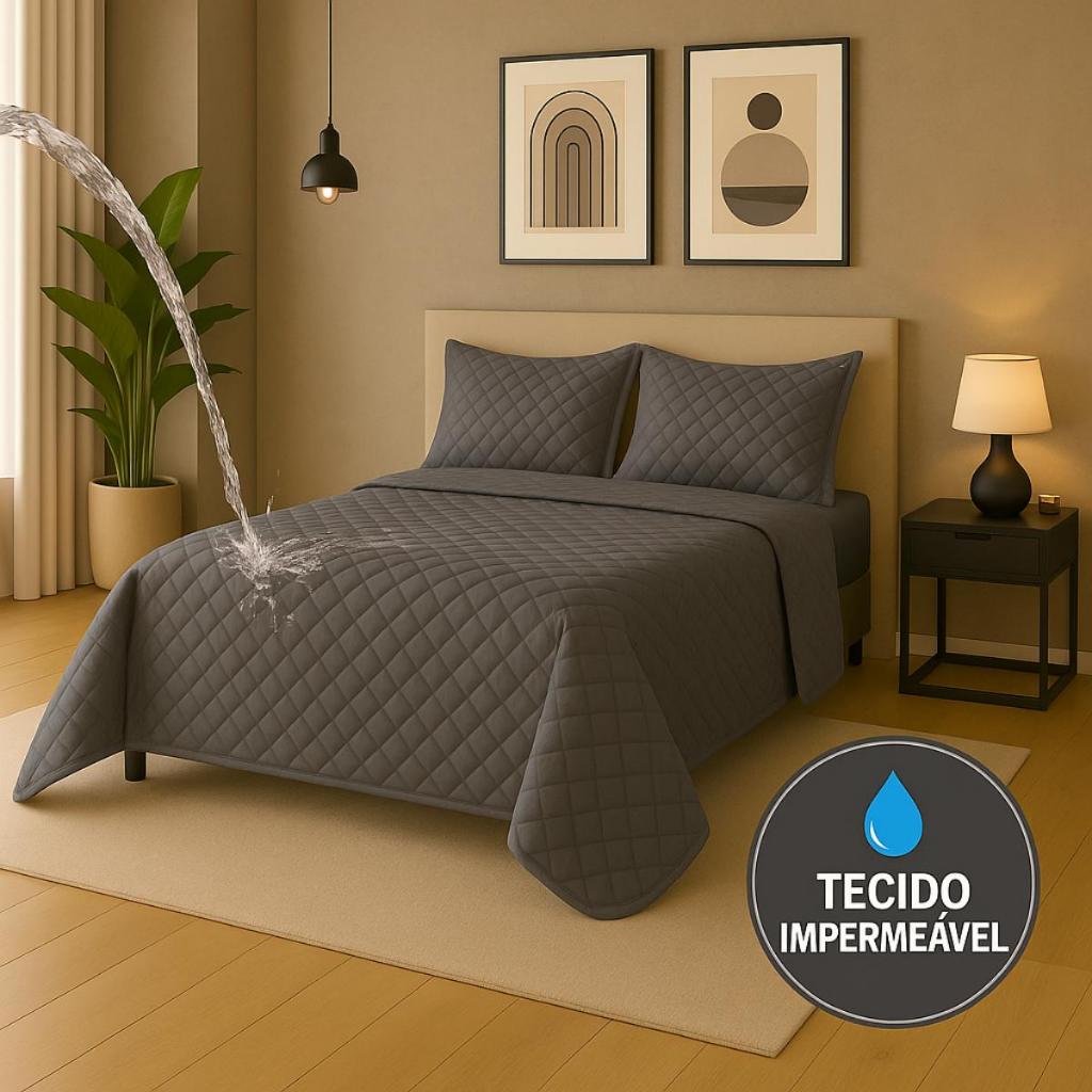 Kit Colcha Cobre Leito 3 Peças Cama Box Queen Size Jogo de Cama Box Impermeável Capa Protetor