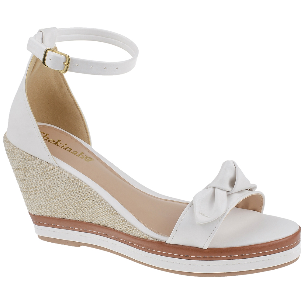 Sandalia Feminina Salto Alto Shekinah com Laço Nó Anabela Confort Super Delicada e Confortável em Oferta na Shopee