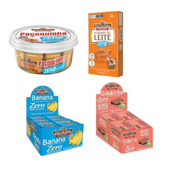 Kit Zero Açucar Dacolônia - Banana Zero - Paçoca Zero - Doce de Leite Zero - Goiabinha Zero