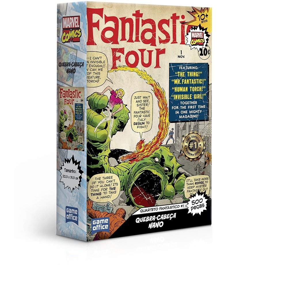 Quebra-Cabeça Quarteto Fantástico 500 peças NANO Série Esp. 1ª Edição Lanç. 2025 Game Office/Toyste
