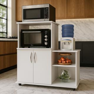 Armário Balcão Suporte de Microondas 2 Portas Com Nicho em Oferta na Shopee