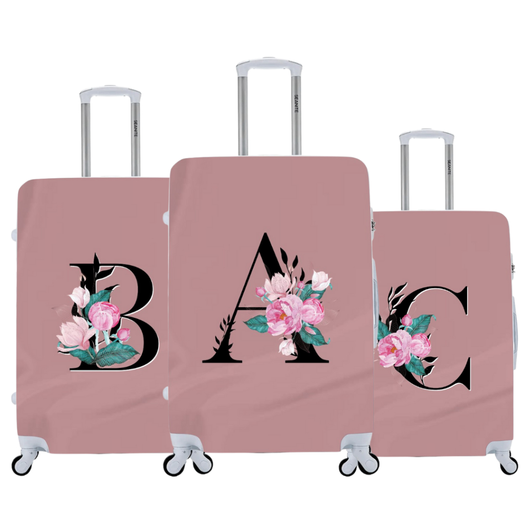 Capa Para Mala Letras Feminino para Viagem Estampada Malha Suplex