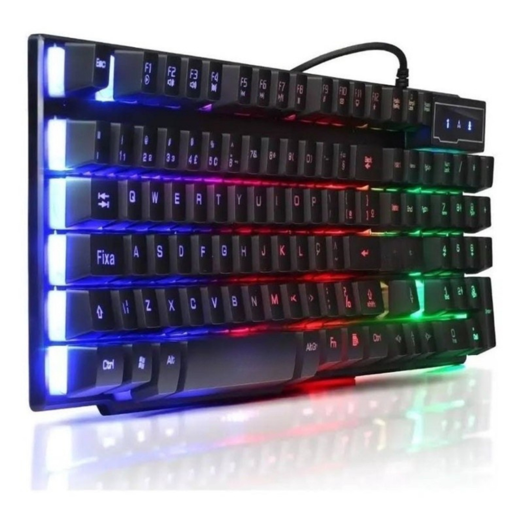 Teclado Gamer Semi- Mecânico RGB TECLAS MULTIMIDIA COM FIO GAMER PARA TECLADO PARA ESCRITORIO ABNT