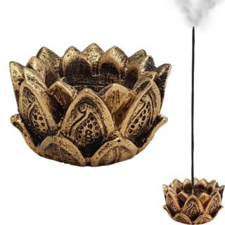 Porta Incenso Lótus Decorativo em Resina – Decoração Zen e Aromaterapia Castiçal Porta Vela 2 em 1 em Oferta na Shopee