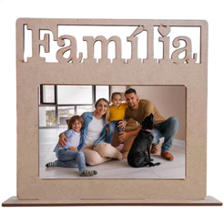 Kit 30 Porta-Retrato Família MDF Cru Horizontal Foto 10x15