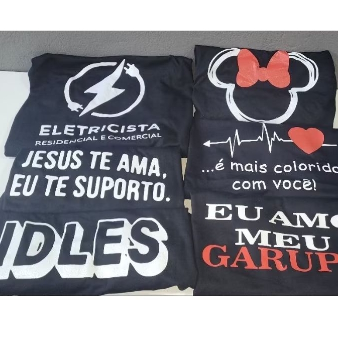 Kit 3 Camisetas Unissex 100 % Algodão Estampas Diversas Queima De Estoque Camisa Estampada Tumblr Promoção Envio Rápido