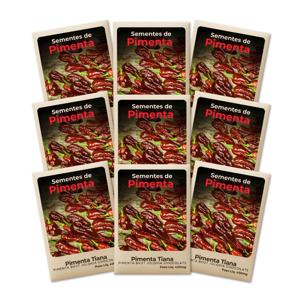 Pimenta Bhut Jolokia Semente plante em casa, horta urbana ou vasos com facilidade -Combo 9 Pacotes