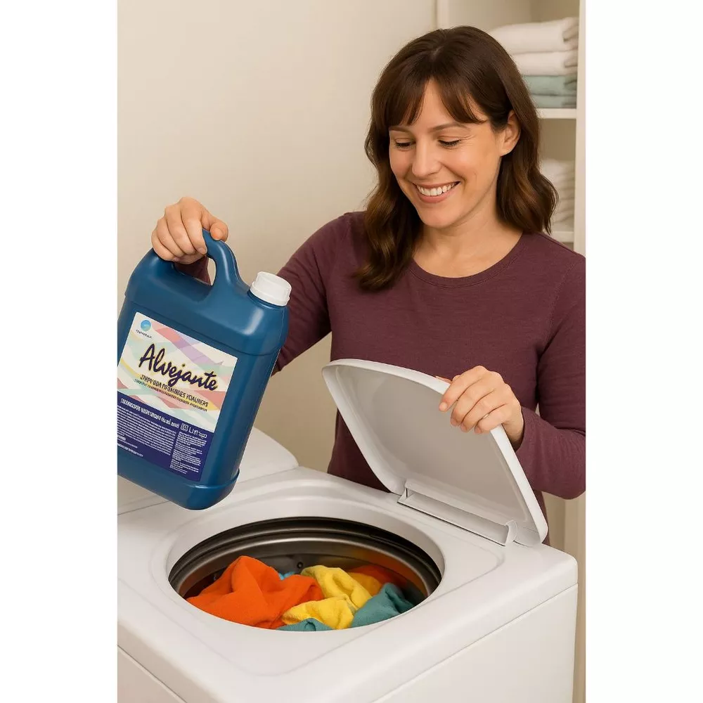 Alvejante Sem Cloro 5 Litros De Roupa Brilhante Tira Manchas Roupas Brancas e Coloridas