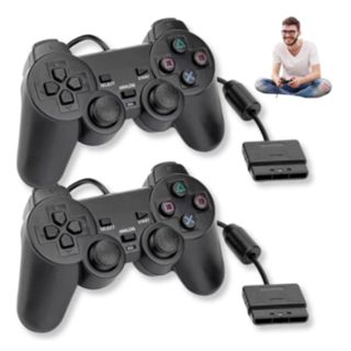Controle Joystick Play 2 ps2 Analógico Com Fio Cor Preto cabo 1.5metro em Oferta na Shopee