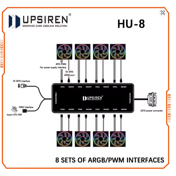 Controladora Upsiren Hu-8 Argb Sincronização Placa Mãe