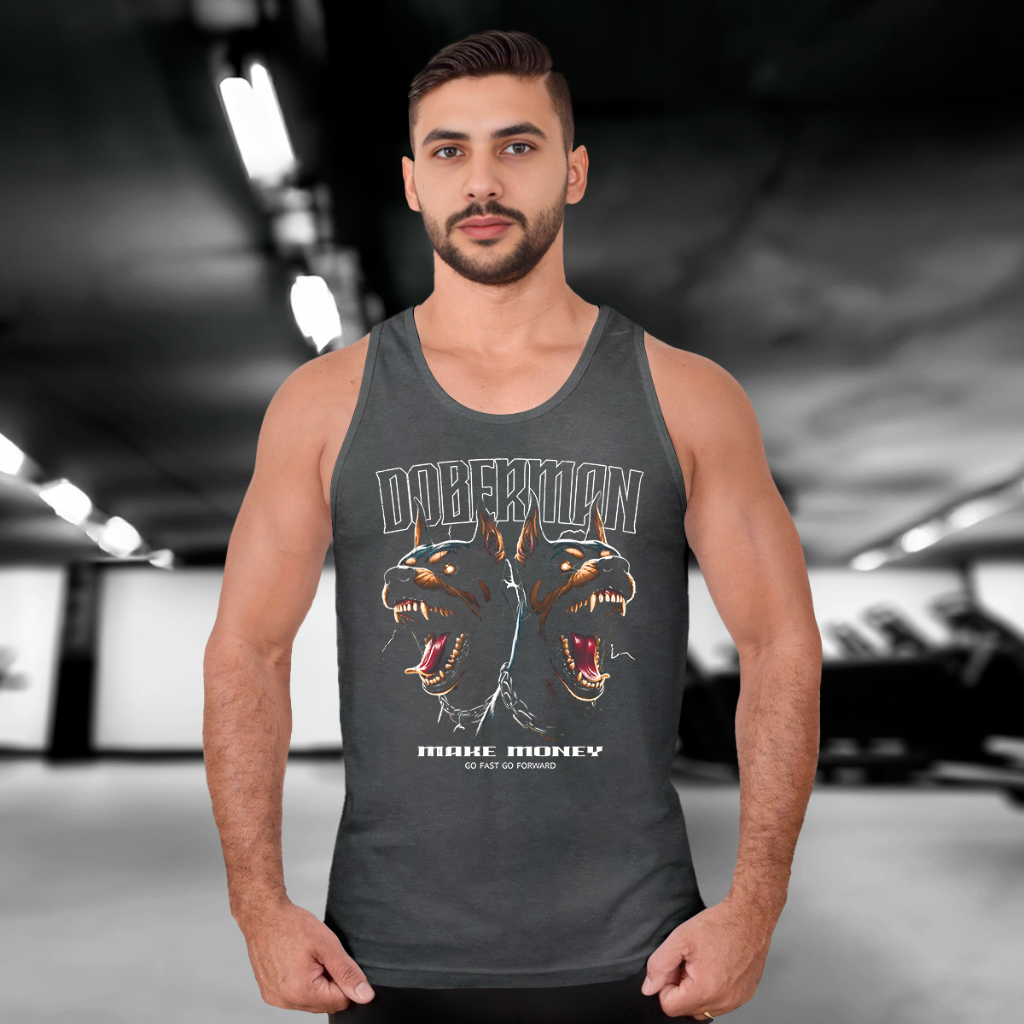Camiseta Regata DOBERMAN Camisa Masculina Academia 100% Algodão rnt
