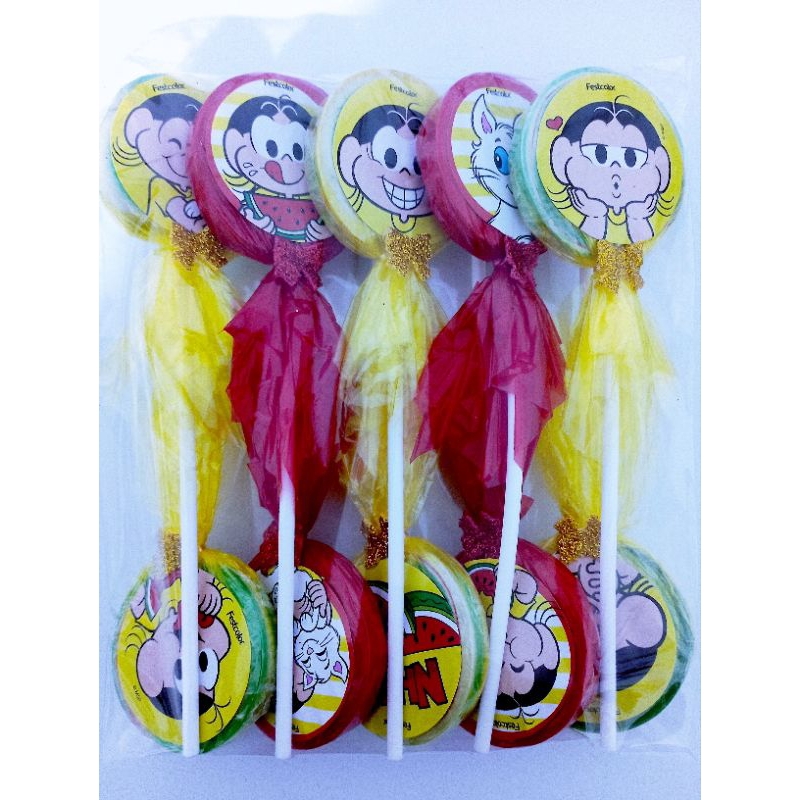 Pirulitos personalizados Magali com 10 unidades Lembrancinhas Festas