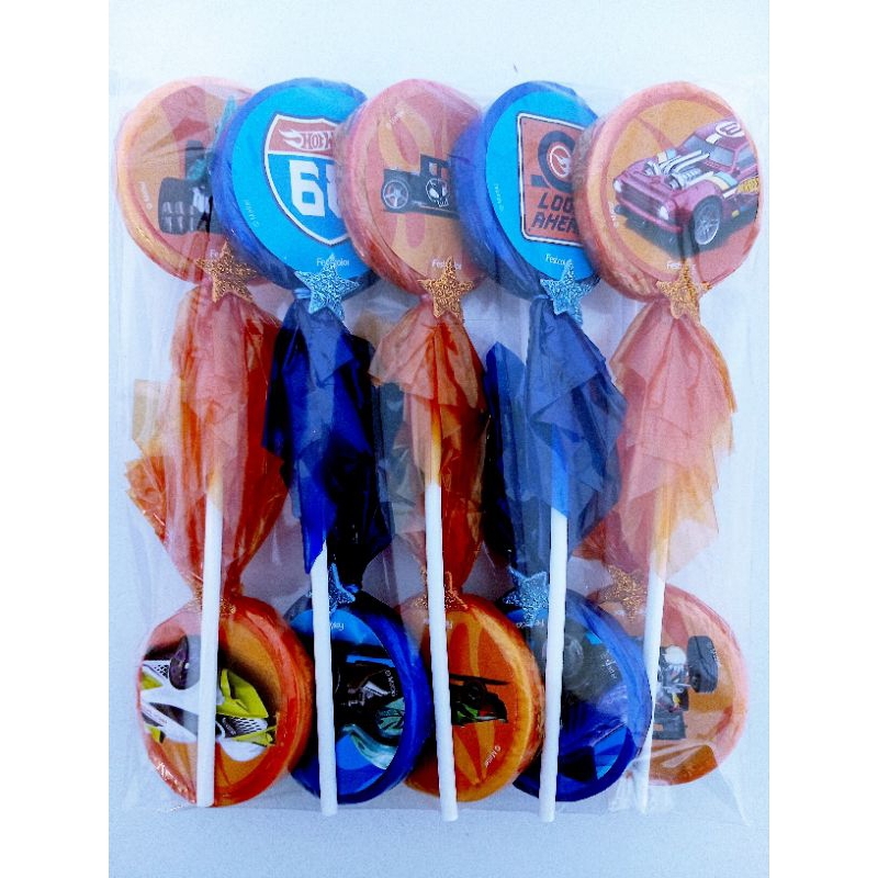 Pirulitos personalizados Hot Wheels com 10 unidades Lembrancinhas Festas