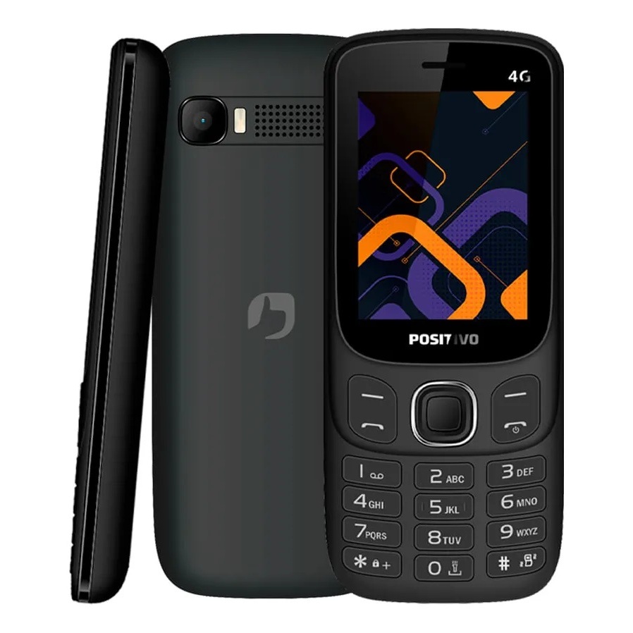 Celular Feature Phone Positivo P41 48mb 128mb 4g Tela 2,4'' Rádio Fm Preto