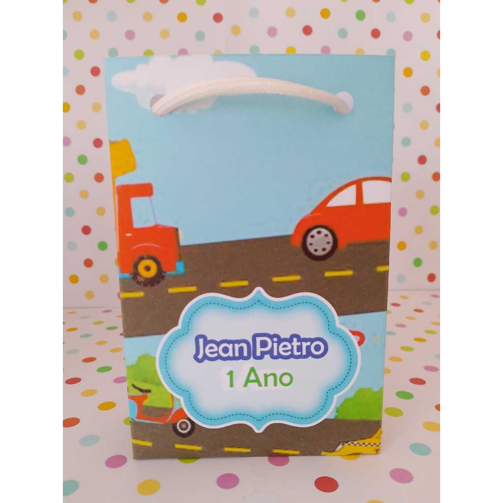 PEGUE E MONTE -SACOLINHA TAMANHO P - PARA LEMBRANCINHA DE ANIVERSÁRIO PERSONALIZADA TEMA CARRINHOS