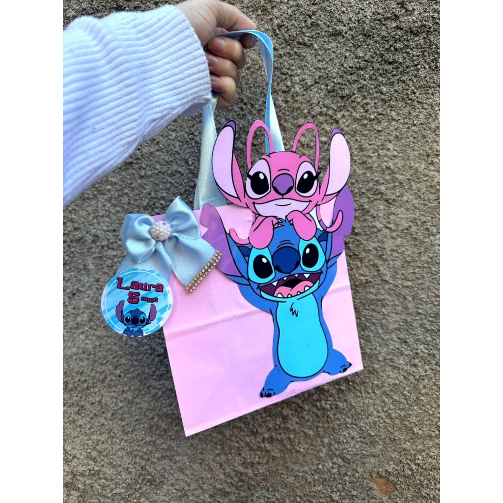 Sacola Personalizada Kraft 3D com Laço e Tag – Lembrancinha Festa Aniversário Infantil