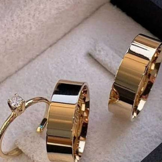 Par de Alianças Reta 6mm Casamento e Noivado Moedas Antigas Banhado 18k PROMOÇÃO